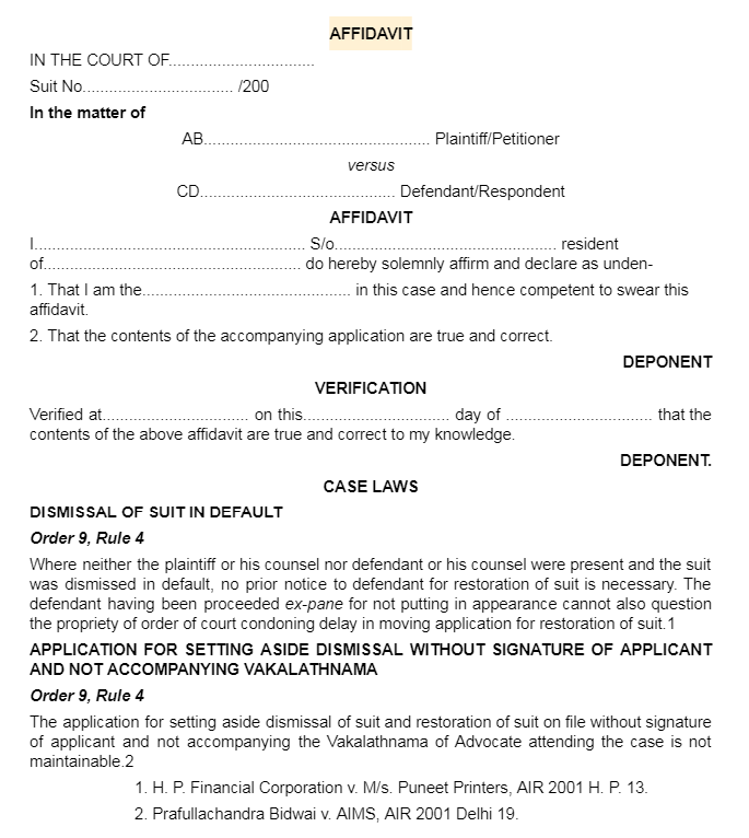 Affidavit